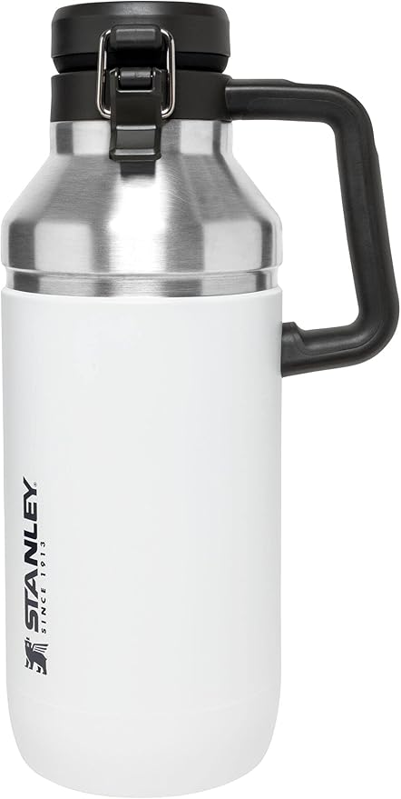 Stanley Go Growler, 64oz Stainless Steel Vacuum Insulated Beer Growler, Rugged Growler with Stainless Steel Interior, 24 Hours Cold and 4 Days Ice Retention, Polar