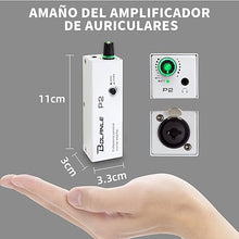 Load image into Gallery viewer, P2 Portable in Ear Monitor Amplifier, Headphone Amp with XLR and TRS Input 3.5mm Output, Headphone Amplifier with Stereo/Mono Switch for Keyboardists, Drummers, Guitar (Single Channel)
