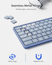 Load image into Gallery viewer, Samsers Foldable Bluetooth Keyboard with Touchpad, Full-Size Wireless Folding Keyboard with PU Leather, Portable Travel Keyboard for iOS Android Windows Mac OS, Support 3 Devices (BT5.1 x 3), Blue
