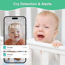 Load image into Gallery viewer, Smart Video Baby Monitor,1080P Baby Room Camera, APP Control,WiFi On/Off Switch,AI Detection, Cry Monitor and Lullabies, HD Night Vision, Two-Way Audio, Cloud &amp; SD Card Storage
