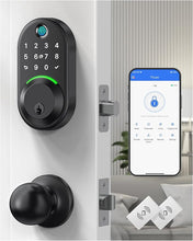 Load image into Gallery viewer, Keypad Smart Lock with Knob Set,Keyless Entry Door Lock Deadbolt with Handle,Front Door Lock Set,Fingerprint Door Lock for Front Door,Electronic Code Deadbolt Set, Auto Lock
