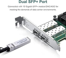 Load image into Gallery viewer, 10Gb PCI-E Network Card NIC Compatible for Intel X520-DA2(Intel E10G42BTDA), Dual SFP+ Port, with Intel 82599EN Controller, 10G PCI Express LAN Adapter Support Windows Server/Windows, Linux, Vmware
