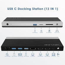 Load image into Gallery viewer, WAVLINK USB C Docking Station, Support 100W Charging for PC, Triple Display Max 4K@60Hz with DisplayPort,2 HDMI,4 USB 3.0,Gigabit Ethernet,SD/TF Card Slot,Audio Jack for Windows &amp; Mac OS M1 M2
