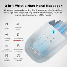 Load image into Gallery viewer, FSA HSA Eligible Hand Massager with Heat and Compression, 6 Levels Pressure Massager for Arthritis and Carpal Tunnel Relief,Hand Massager with Kneading Rollers, Finger Wrist Massager
