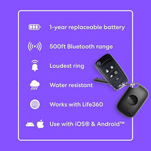Load image into Gallery viewer, Tile by Life360 Pro (2024) - Powerful Bluetooth Tracker, Key Finder and Item Locator for Keys, Bags and More. Both iOS and Android Compatible. Phone Finder. 1-Pack (Black)
