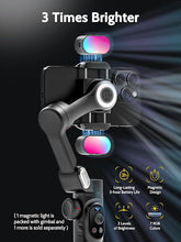 Load image into Gallery viewer, 3-Axis Gimbal, Gimbal Stabilizer for Smartphone w/RGB Magnetic Fill Light Phone Gimbal for iPhone/Android Foldable iPhone Gimbal w/Upgraded Face Tracking Vlog Recording-Smart X Pro Kit
