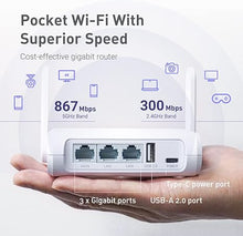 Load image into Gallery viewer, GL.iNet GL-SFT1200 (Opal) Secure Travel WiFi Router, AC1200 Dual Band Gigabit Ethernet Wireless Network, IPv6 USB 2.0 MU-MIMO DDR3, 128MB Ram Repeater Bridge Access Point Mode, Router for Public Use

