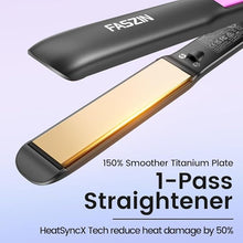 Load image into Gallery viewer, Professional Hair Straightener, 1.18 inch Ionic Titanium Plate, 20S Fast Heat Up Flat Iron with Clear LED Display, 2 in 1 Straightener and Curler Styling Tool for Straighten Hair (Gray)
