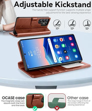 Load image into Gallery viewer, OCASE Compatible with Galaxy S25 Ultra Wallet Case, PU Leather Flip Folio Case with Card Holders RFID Blocking Kickstand [Shockproof TPU Inner Shell] Protective Phone Cover 6.9 Inch 2025, Dark Brown
