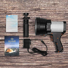 Load image into Gallery viewer, BUYSIGHT Rechargeable Spotlight,Spot Lights Hand held Large Flashlight 1000 lumens Handheld Spotlight Lightweight and Super Bright Flashlight (Aluminium_Alloy Silver)
