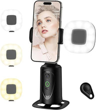 Load image into Gallery viewer, Auto Face Tracking Tripod 360° Rotation Phone Stand, No App, Face Body Phone Camera Stand with Remote and Gesture Control, Rechargeable Smart Shooting Stand with Light (Upgrade Edition)
