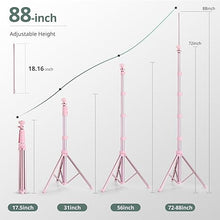 Load image into Gallery viewer, SENSYNE 88" Phone Tripod &amp; Selfie Stick, Extendable Cell Phone Tripod Stand with Wireless Remote and Phone Holder, Pink

