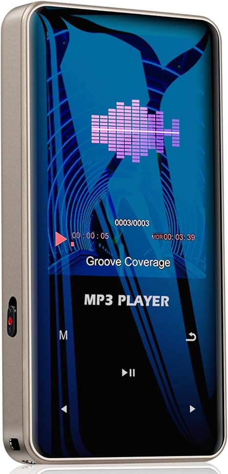 96GB Mp3 Player with Bluetooth 5.0 - Aiworth Portable Digital Lossless Music MP3 MP4 Player for Kids with FM Radio HD Speaker for Sports Running Super Light Metal Shell Touch Buttons