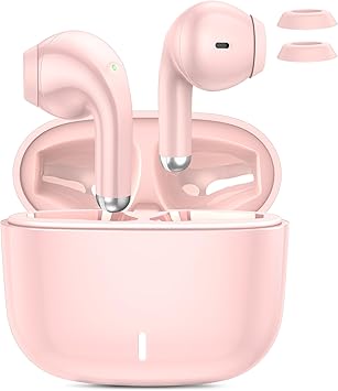 ACAGET Ture Wireless Earbuds for iPhone 16 Pro Max 15 14 13 12 iPad Pro Air HiFi Stereo Bluetooth 5.3 Headphones with HD Mic Noise Canceling Android Earphones for Sumsung Galaxy S24 FE S23 S22 Ultra