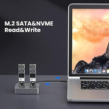 Load image into Gallery viewer, M.2 NVME/SATA Duplicator, Coolpie CR121 Dual-Bay Offline Clone M.2 NVME/SATA Docking Station,USB3.2 Gen2*2 20Gbps M.2 Cloner for SSD Size 2230/2242/2260/2280/22110
