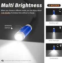 Load image into Gallery viewer, Vekkia Rechargeable LED Neck Reading Light, Book Lights for Reading in Bed, 3 Brightness Levels, Flexible Soft Silicone Arms Comfortable Wear, Long Lasting. Perfect for Readers, Craft &amp; Knitting

