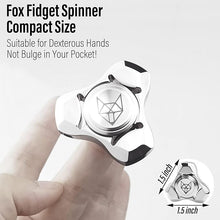 Load image into Gallery viewer, FREELOVE Metal Fidget Spinner for Adults, Stainless Steel Heavy Spinning Toys, Small Mini Fox Hand Gyro, Bearing Premium Long High Spin Fidget Block, Silver
