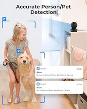 Load image into Gallery viewer, REOLINK Indoor Security Camera, 2.4/5 GHz Wi-Fi, E1 Pro 4MP HD Plug-in Pet Camera, 360 Degree Baby/Pet Monitor with Auto Tracking, Person/Pet Detection, Night Vision, 2-Way Audio, Local Storage
