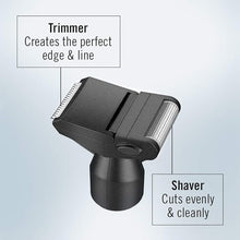 Load image into Gallery viewer, ConairMan Nose Hair Trimmer for Men, For Nose, Ear, and Eyebrows, Patent 360 Bevel Blade for No Pull, No Snag Trimming Experience, Cordless Trimmer 2 piece Set with Detail and Shaver Attachments
