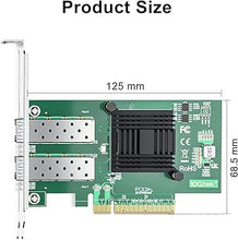 Load image into Gallery viewer, 10Gtek 10Gb PCI-E NIC Network Card, Dual SFP+ Port, with Intel 82599ES Controller, PCI Express Ethernet LAN Adapter Support Windows Server/Linux/VMware, Compare to Intel X520-DA2(Intel E10G42BTDA)
