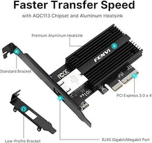 Load image into Gallery viewer, Fenvi 10GB PCIe Network Card with Single RJ45 Port NIC LAN Card Marvell AQtion AQC113C 10G Base-T Ethernet PCI-E Network Adapter Controller for Windows10/11/Linux and Windows Server 2012 Above
