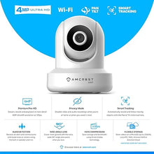 Load image into Gallery viewer, Amcrest 4MP ProHD Indoor WiFi, Security IP Camera with Pan/Tilt, Two-Way Audio, Night Vision, Remote Viewing, 4-Megapixel @30FPS, Wide 90° FOV, IP4M-1041W (White)
