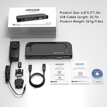 Load image into Gallery viewer, WAVLINK USB3.0/USB C Docking Station Dual Monitor, 13-in-1 Laptop Docking Station with HDMI/VGA/DVI, Ethernet, Audio, USB 3.0, for MacOS/M1/M2 Windows
