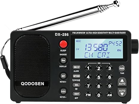 DX-286 Radio, Portable Shortwave Radio AM FM LW SW Ultra-high Sensitivity Full-Band Radio with TEF6686 chip with Two 3350MAH 18650 Batteries, Suitable for Kitchen Desk Bedroom Office Outdoor