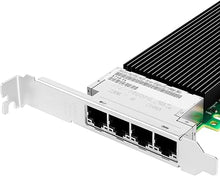 Load image into Gallery viewer, 10Gb PCI-E NIC Network Card for Intel X710-T4,100MbE/1GbE/10GbE Copper Quad RJ45 Ports, with Intel XL710BM1 Chip,10GbE PCI Express 3.0 X8 Ethernet Adapter Support Windows/Linux/VMware
