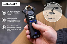 Load image into Gallery viewer, Zoom H1essential Handy Recorder Bundle with Professional Lavalier Condenser Microphone, 32GB microSDHC Card, Furry Microphone Windscreen, 4 AAA Alkaline Batteries, and More!
