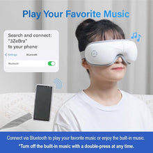 Load image into Gallery viewer, Hot Compress Massage Eye Mask, Lightweight Bluetooth Music Wireless Eye Massager with Heat and Vibration, Airbag Kneading for Strain Relief
