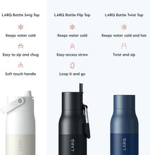 Load image into Gallery viewer, LARQ Bottle Swig Top 34oz - Insulated Stainless Steel Water Bottle With Built-In Silicone Handle | Thermos, BPA Free | Reusable Water Bottle for Sports, Gym, and Travel, Granite White
