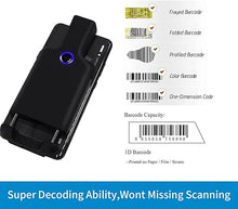 Load image into Gallery viewer, Bluetooth Barcode Scanner 1D Wireless with Adjustable Portable Back Clip Bar Code Scanner Compatible iPhone Android iOS for Warehouse Inventory Book Store Library
