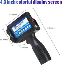 Load image into Gallery viewer, Handheld Inkjet Printer Gun with Quick-Drying Ink Cartridge &amp; 4.5 Inch Touch Screen - Supports 28 Languages &amp; QR Code Barcode - Ideal for Printing Production Dates, Times, Logos &amp; Batches
