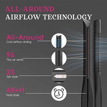 Load image into Gallery viewer, SKIMI Airflow Styler, Titanium Flat Iron Hair Straightener &amp; Curler, Professional Curling Wand with Cooling Air Vents to Lock in Style, 5 Temps &amp; Dual Voltage(Black &amp; Pink).
