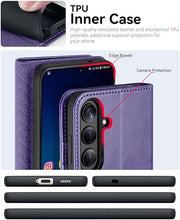 Load image into Gallery viewer, OCASE Compatible with Galaxy S25 Wallet Case, PU Leather Flip Folio Case with Card Holders RFID Blocking Kickstand [Shockproof TPU Inner Shell] Protective Phone Cover 6.2 Inch 2025, Purple
