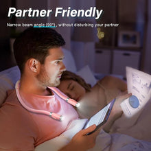 Load image into Gallery viewer, Vekkia Rechargeable LED Neck Reading Light, Book Lights for Reading in Bed, 3 Brightness Levels, Flexible Soft Silicone Arms Comfortable Wear, Long Lasting, Perfect for Craft &amp; Knitting, Pink
