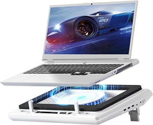 Load image into Gallery viewer, llano Laptop Cooling Pad with Powerful Turbofan(5.5inch Diameter), Fast Cooling Gaming Notebook Computer 15.6-21in, Adjustable Speed, Touch Control, LCD Screen, 3-Port USB A (White V13 Without RGB)
