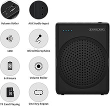 Load image into Gallery viewer, SAINTLARK S22 Voice Amplifier for Teachers?with Wired Portable Microphone and Speaker and Belt Supports MP3 Format Audio for Training,presentations, Guided Tours, Personal Voice Amplifier
