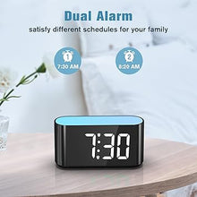 Load image into Gallery viewer, HOUSBAY Digital Alarm Clock for Bedrooms - Large Display Easy to Read Across The Room, 7 Larger Color Night Light, Dimmer, True Battery Backup, Adjustable Volume
