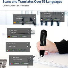 Load image into Gallery viewer, Upgrade Translation Scanning Pen, Text to Speech Device for Dyslexia, Real-time Multifunctional Pen Scanner with LCD Touchscreen, Support 12 Languages Offline Scanning Translation (Black)
