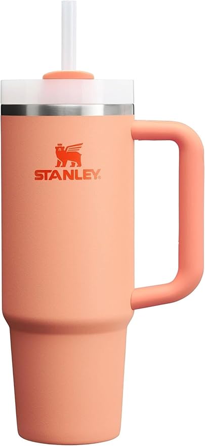 STANLEY Nectarine Quencher H2.0 FlowState Stainless Steel Vacuum Insulated Tumbler with Lid and Straw for Water, Iced Tea or Coffee (Nectarine, 40 oz)