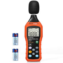 Load image into Gallery viewer, PT6708 Sound Level Meter, Digital Decibel Reader Measurement, Range 30-130 dB, Accuracy 1.5dB Noise Meter with Large LCD Screen Display, Fast and Slow Selection (Batteries Include)
