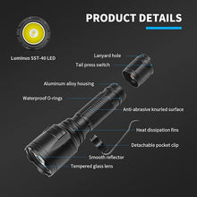 Load image into Gallery viewer, Super Bright Flashlight NT23 1500 Lumens Small Tactical Flashlights with Clip, Long Beam Distance, 4 Light Modes with Mode Memory, IP68 Waterproof, for Camping Hiking Emergency Use
