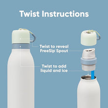 Load image into Gallery viewer, Owala FreeSip Twist Insulated Stainless Steel Water Bottle with Straw for Sports and Travel, BPA-Free, 24-oz, Green/White (Iced Breeze)
