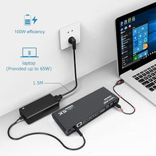 Load image into Gallery viewer, WAVLINK USB 3.0 Universal Laptop Docking Station with 65W Power Delivery, USB C 5K/ Dual 4K Dock Dual Monitor with 2 x HDMI &amp; 2 DisplayPort, Gigabit Ethernet, 6 USB 3.0, Audio/Mic for Windows Mac OS
