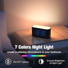 Load image into Gallery viewer, HOUSBAY Digital Alarm Clock for Bedrooms - Large Display Easy to Read Across The Room, 7 Larger Color Night Light, Dual Alarm, Dimmer, True Battery Backup, Adjustable Volume?Blue?
