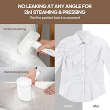 Load image into Gallery viewer, HubiCare Dual Voltage 120V - 220V True Travel Portable Garment Steamer, 1000W Powerful Steam, Fast 25 Second Heat-up, Wrinkle Remover, Lightweight Fabric Steamer for Clothes
