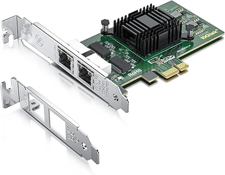 10/100/1000Mbps Gigabit Ethernet PCI Express NIC Network Card with Intel 82571 Controller, Ethernet Server Converged Network Adapter, Dual RJ-45, Support Windows Server/Freebsd/VMware/SLSE