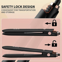 Load image into Gallery viewer, 1 inch Hair Straightener Iron Ceramic Flat Iron 450 Degrees Hair Straightener and Curler 2 in 1 15s Fast Heat Straightening Iron for Hair (Black)
